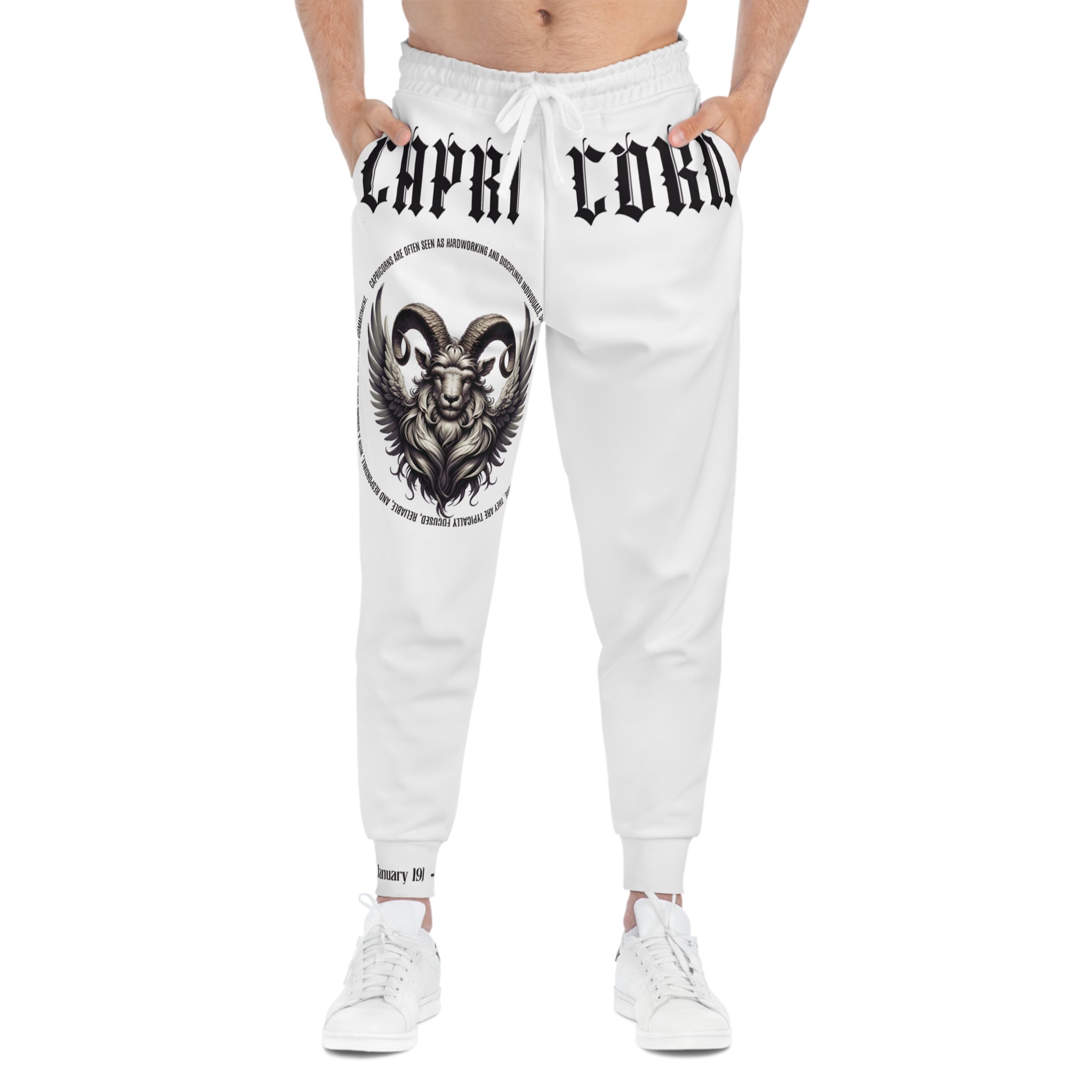 Capricorn White Athletic Joggers - Ver. 1
