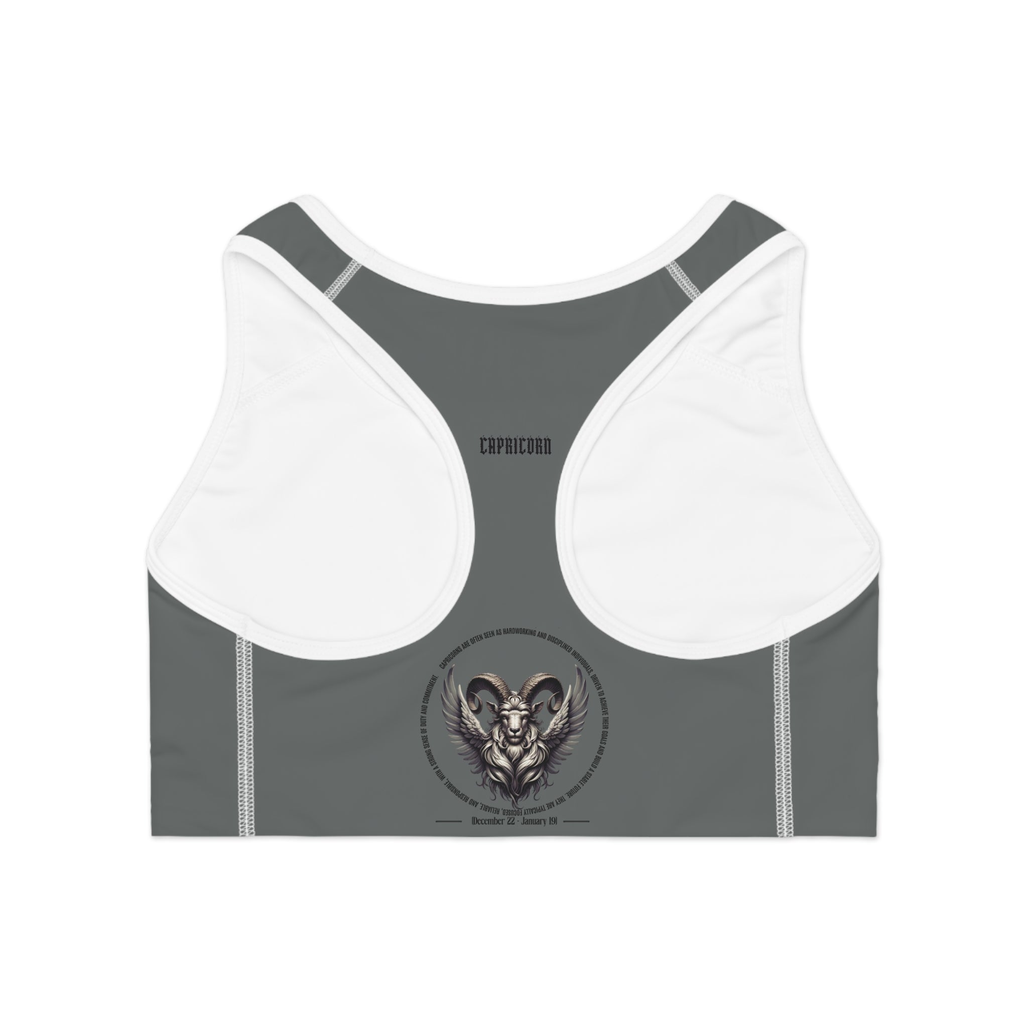 Capricorn Dark Grey Sports Bra Ver. 1