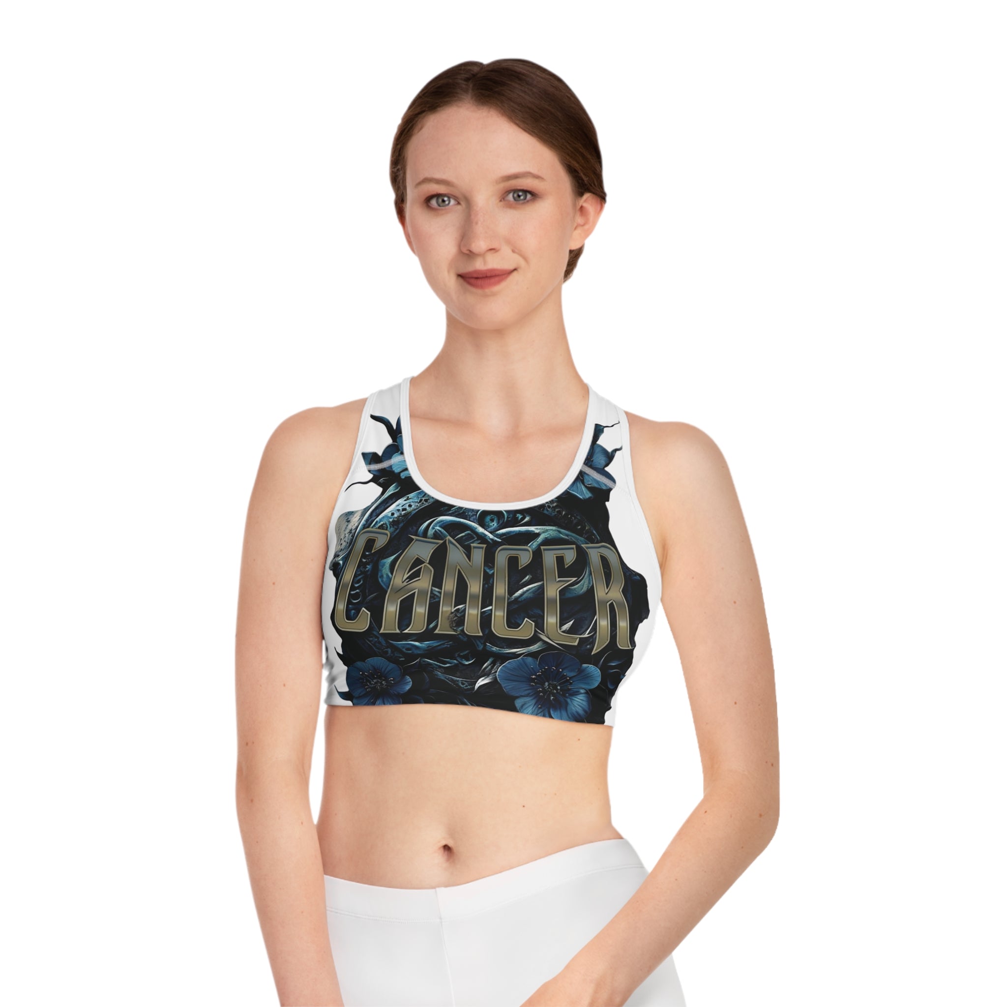 Cancer White Sports Bra Ver. 1