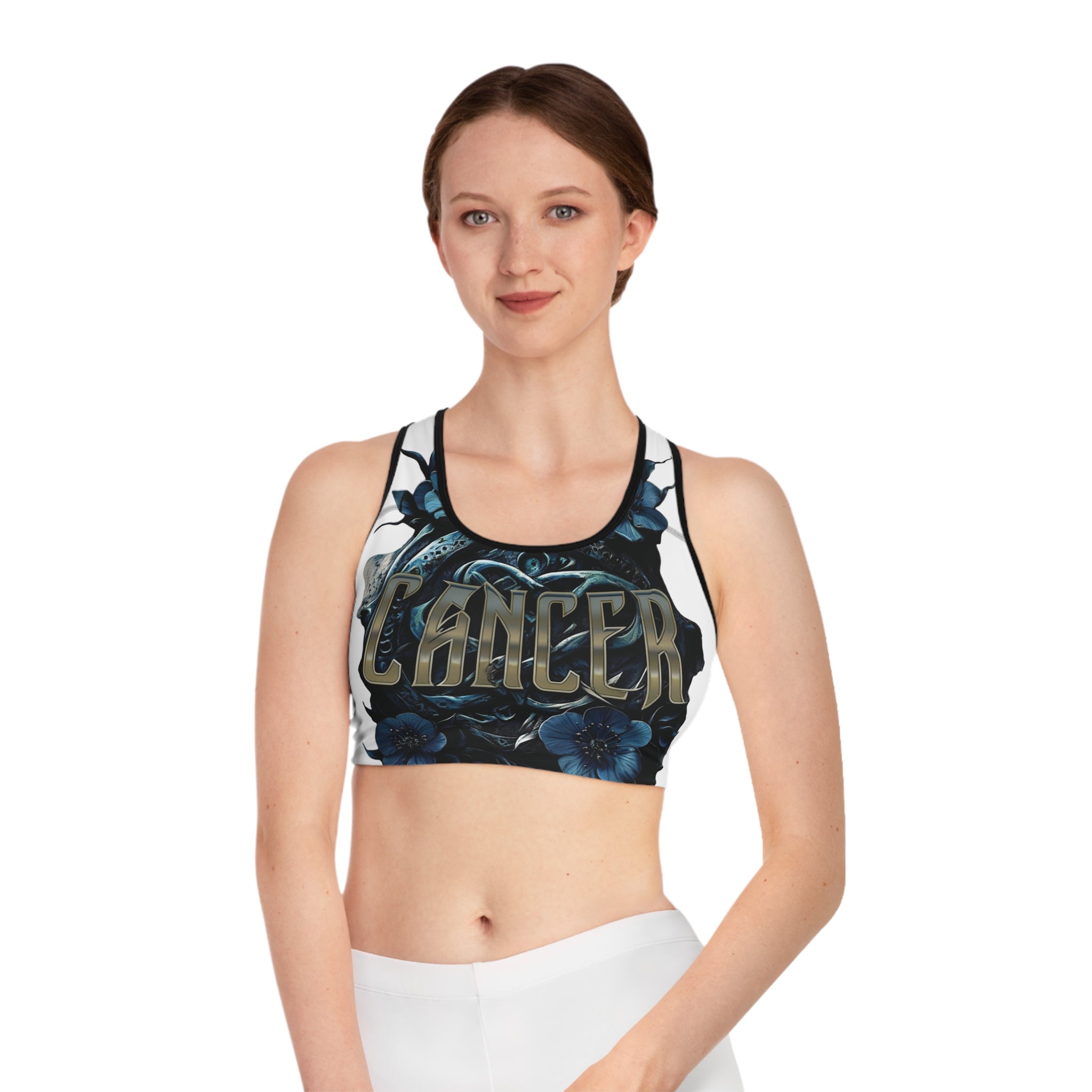 Cancer White Sports Bra Ver. 1