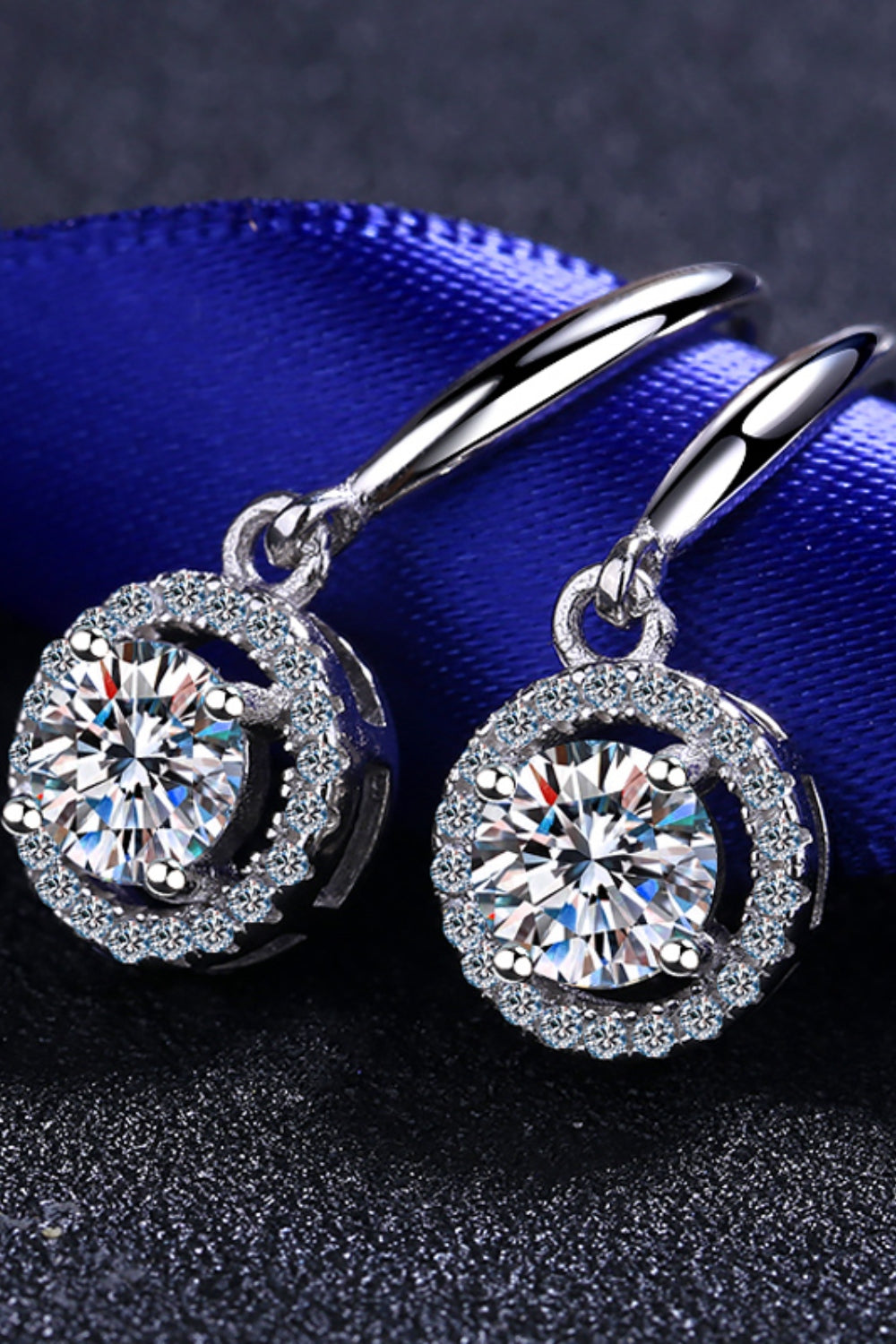 1 Carat Moissanite 925 Sterling Silver Drop Earrings