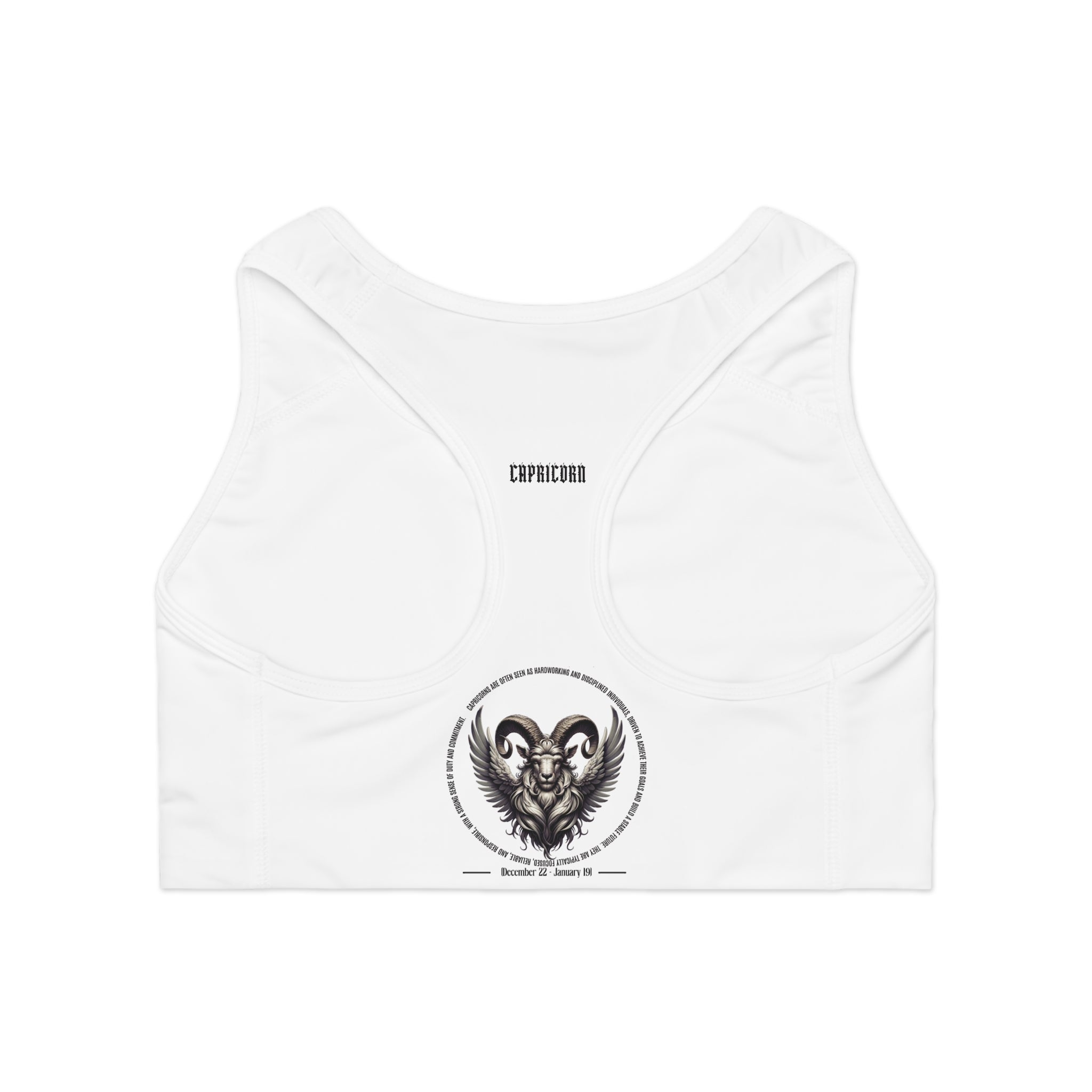 Capricorn White Sports Bra Ver. 1